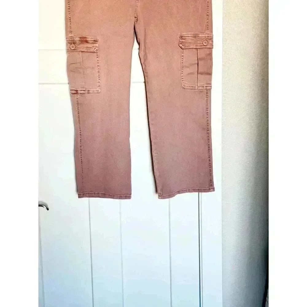 NWT Risen Womens Risen High-Rise Cargo Pants Mauve Size 2XL - Picture 7 of 13